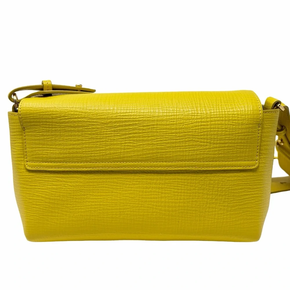 Anya Hindmarch Mortimer Cross-body Crosshatch Calf Leather in Taxi Yellow, NWT - Picture 7 of 14